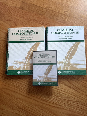Memoria press Classical Composition III Like New Teacher, Student, DVD
