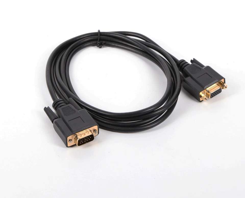 Box of 10 VGA Monitor Extension Cables, HD15 VGA Male/Female, Black, 6ft (New) - Image 2 of 4