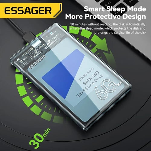 2.5" Hard Drive Disk Enclosure SATA HDD/SSD Case To USB 3.0 For Laptop - Picture 4 of 5