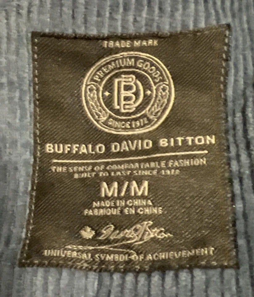 Men's Buffalo David Bitton Corduroy Shirt LSleev 2-Button/2-Seam Pockets Size M - Image 3 of 4