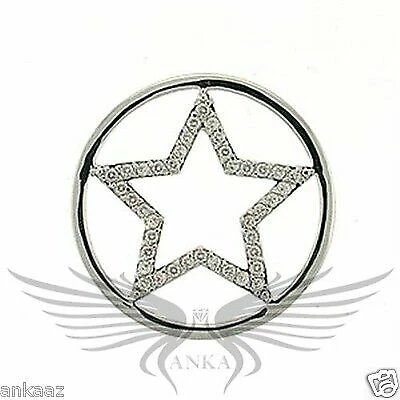 CHANEL Ciondolo a forma di stella rodiato zirconi zirconi cubici grado AAA brillante Loa316 *