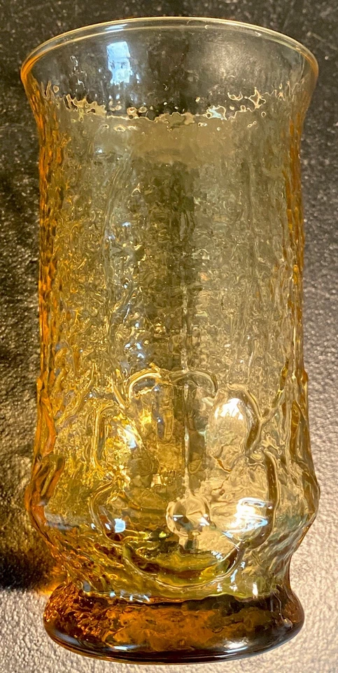 Jarra de té helado ámbar Anchor Hocking de colección y 8 vasos de flores de lluvia a juego Foto 4 de 4