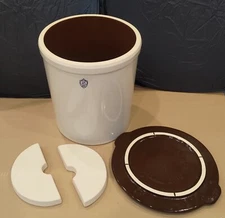 Ohio Stoneware 5 Gallon - 3 Piece Kit for Fermentation & Preservation Crock 