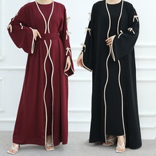 Women Muslim Abaya Sets 2 Piece Open Long Maxi Dressturkey Islamic Kaftan Dubai