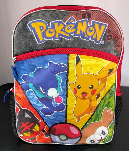 2018 Pokemon Gen 7 Backpack Bag Sack Rowlet Litten Popplio Pikachu
