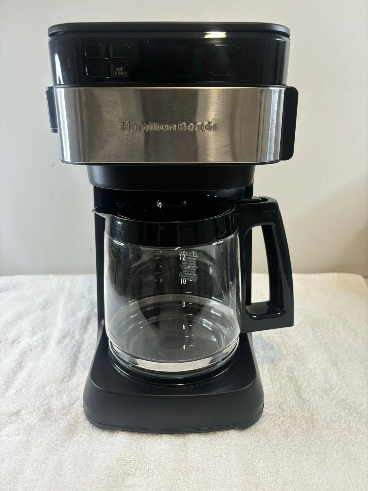 Programmable Coffee Maker 12 Cups Front Access Easy Fill 3 Brewing Options Black