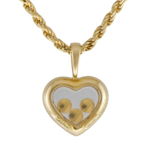 Chopard Necklace K18 yellow gold diamond heart Happy diamond used - Picture 3 of 8