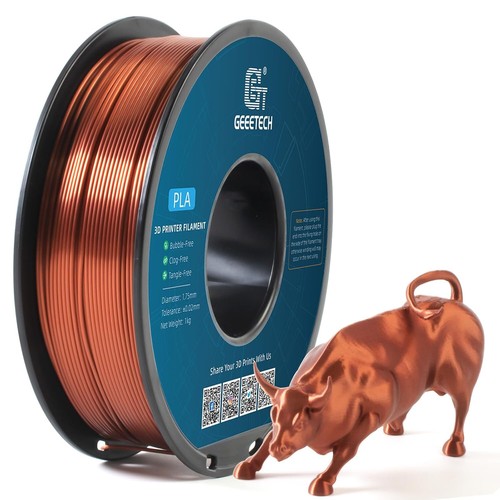 Geeetech Silk PLA filamento stampante 3D 1 kg 1,75 mm finitura seta rame lucido - Foto 7 di 8
