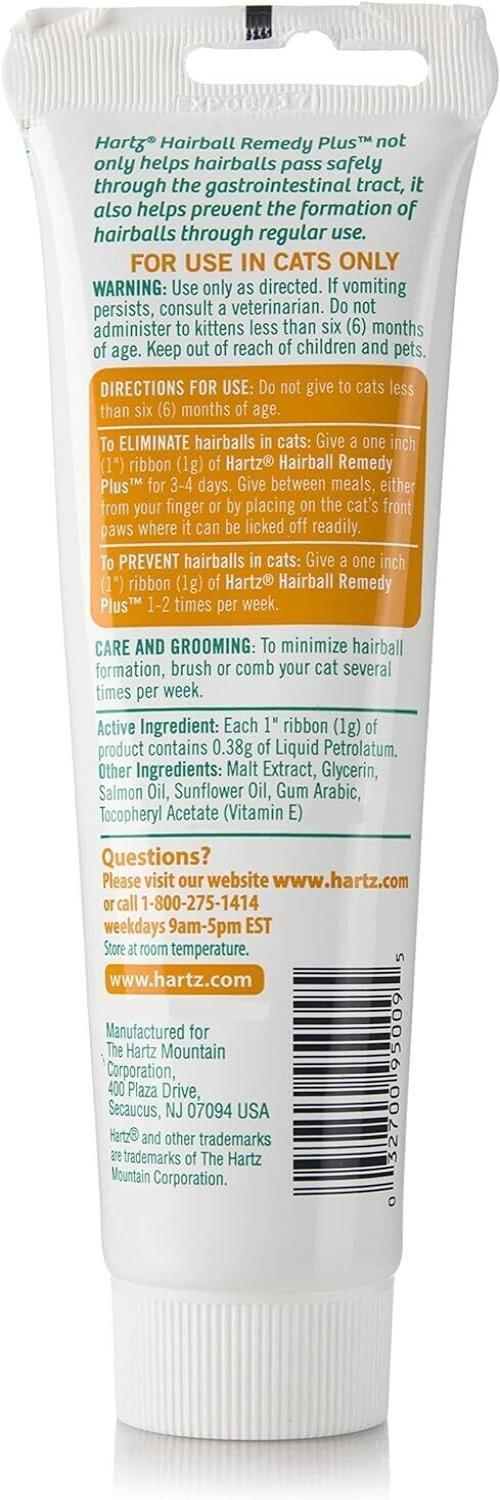 Hartz Hairball Remedy Plus Salmon Flavored Paste for Cats and Kittens
