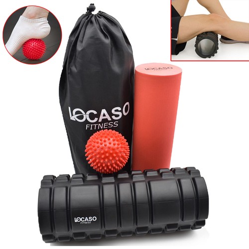 2 in 1 Foam Roller Set Deep Tissue Trigger Point Grid Exercise Massage Physio