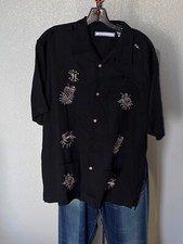 Monte carlo Strap Shirt Tiki Drums Medium M SHORT SLEEVE BUTTON UP SHIRT