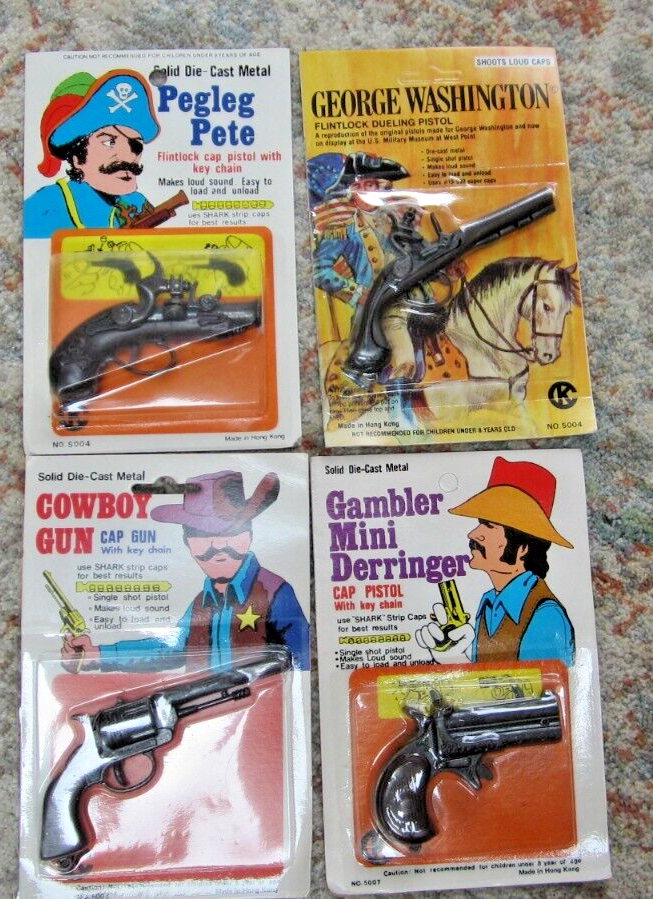Sealed Cap Gun Lot Pegleg Pete George Washington Cowboy
