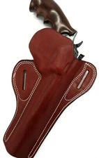 Right Hand Brown Leather OWB Open Top Belt Holster for TAURUS 44 REVOLVER 8"