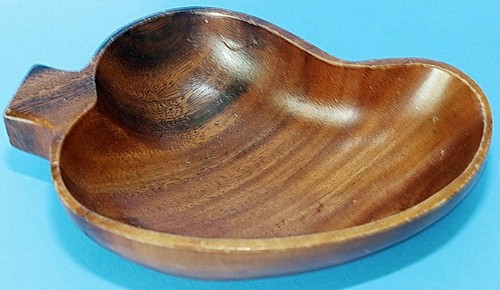 Monkey Pod Wooden Bowl 8" Chili Pepper Hand Carved Mid Century Dish Retro VTG - Picture 2 of 5