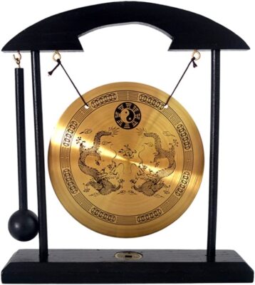 Fengshui Gong I Ching Dragon Tai Chi Meditation Desktop Decoration, Gold