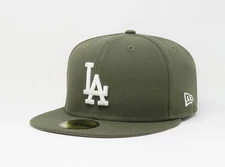 New Era 59Fifty Men Women Cap MLB Los Angeles Dodgers LA Olive Green Fitted Hat