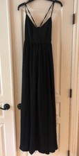 Nwt J.Crew $178 Long Drapey Spaghetti-Strap Dress 6 Black G3513 Maxi $178