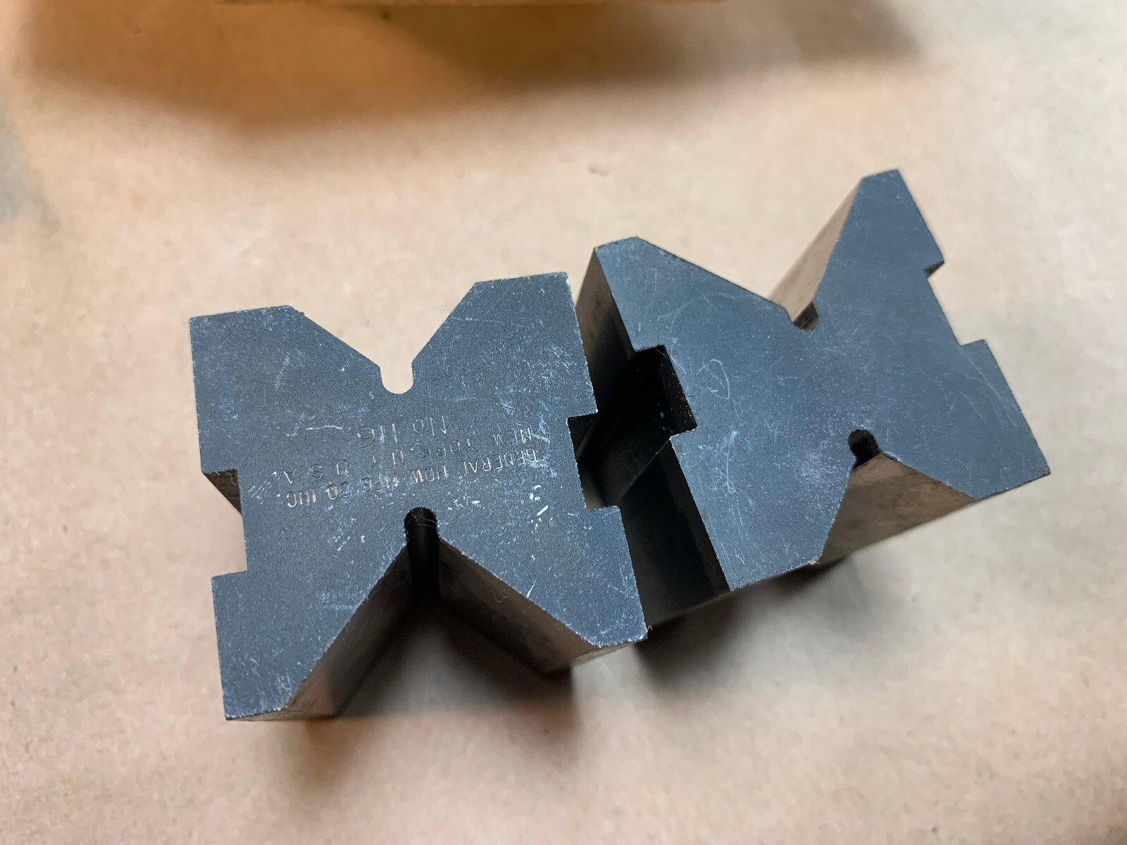 NOS Vintage GENERAL Hardware MFG. CO. INC 2 VBlocks & 1 Clamp Set No