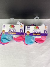 2 Pack Fruit of the Loom Baby Girls Low Cut Sock 10 Ct Each
