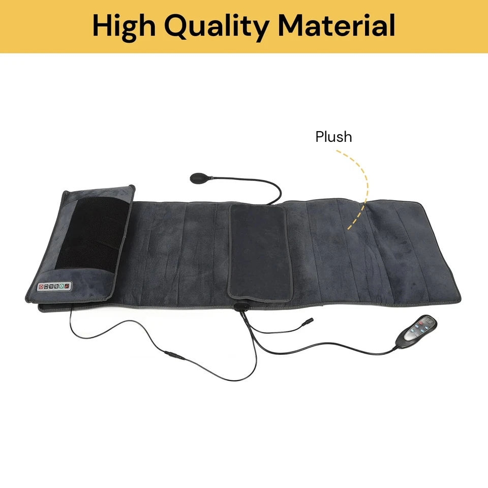 12 Vibration Motors Pad Full Body Electric Massage Mat Heating Pad Neck Cushion - image 3 of 4