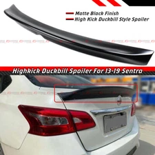 FOR 2013-2019 NISSAN SENTRA MATT BLACK JDM DUCKBILL HIGH KICK TRUNK SPOILER WING