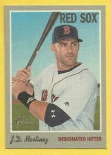 2019 Topps Heritage Baseball J D Martinez 1970 Cloth Sticker Boston Red Sox #10