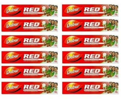 12X Dabur Red Toothpaste | Best Paste for Strong teeth and gums 36g From India