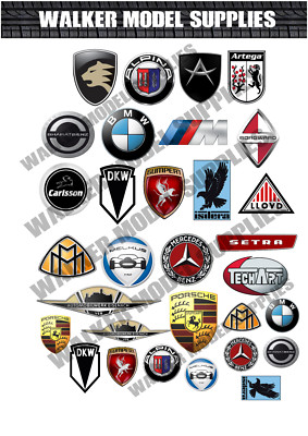Maßstab 1:18 vorgeschnittenes deutsches Auto Logo Garage Schilder Aufkleber Modellauto. 5