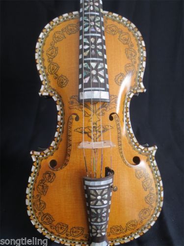 Hand made Norwegian fiddle 4/4 violin 4*4 Hardanger fiddle great sound #10979 - Picture 2 of 12