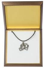 English Pointer I - Dog necklace in gift box, silver-plated locket for dog fan,
