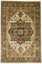Handmade Tribal Geometric Heriz Serapi Rug Wool Oriental Decor Carpet 6X9 ft