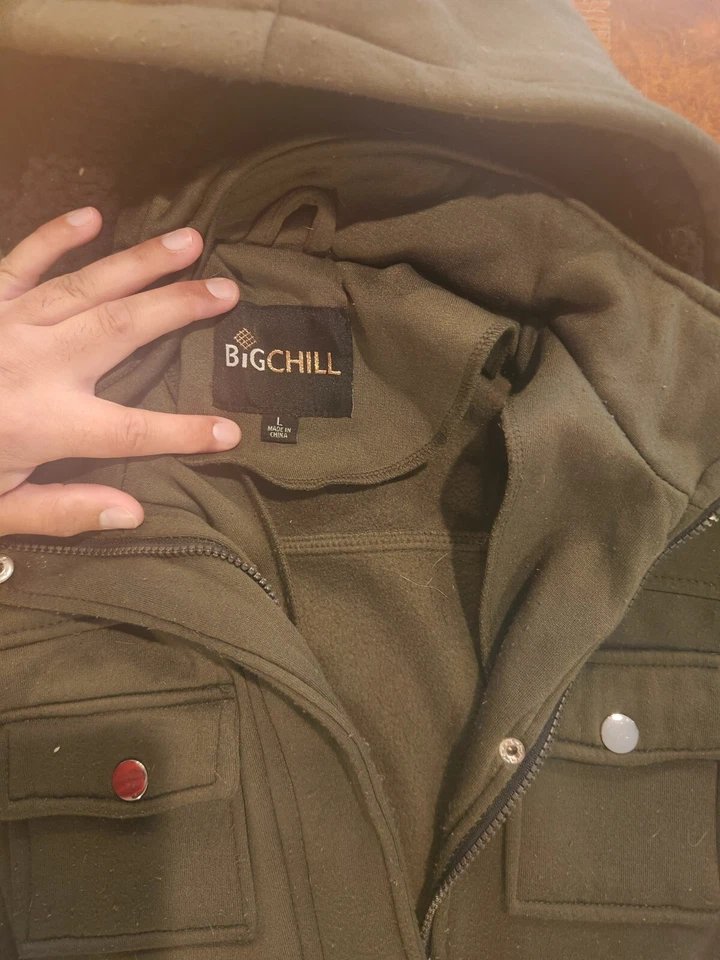 Big Chill Olive Leopardo Forrado Sherpa Capucha Vellón Anorak Para Mujer Grande #S128 Foto 2 de 3