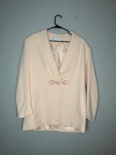 Vintage 1980s Christian Dior Suit Size 10 Medium Pale Pink . Blazer jacket