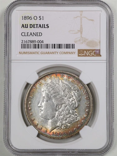 1896-O $1 Morgan Silver Dollar AU Detail Cleaned NGC 2167889-004