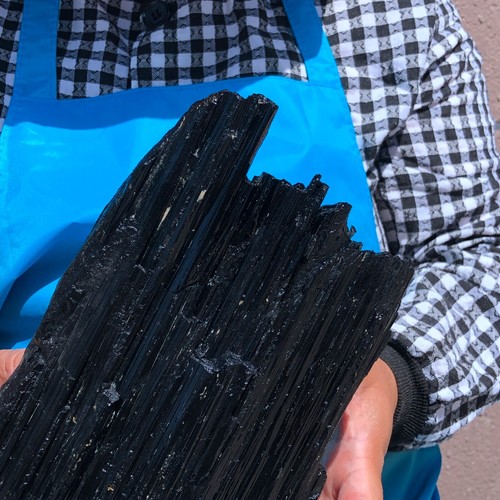 8.77LB Large Natural Black Tourmaline Crystal Gemstone Rough Mineral Specimen - Picture 8 of 19