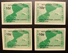 B29- RATTLESNAKE ISLAND LAKE ERIE OHIO 10c IMPERF. Lot 08-060601. Airmail (4)