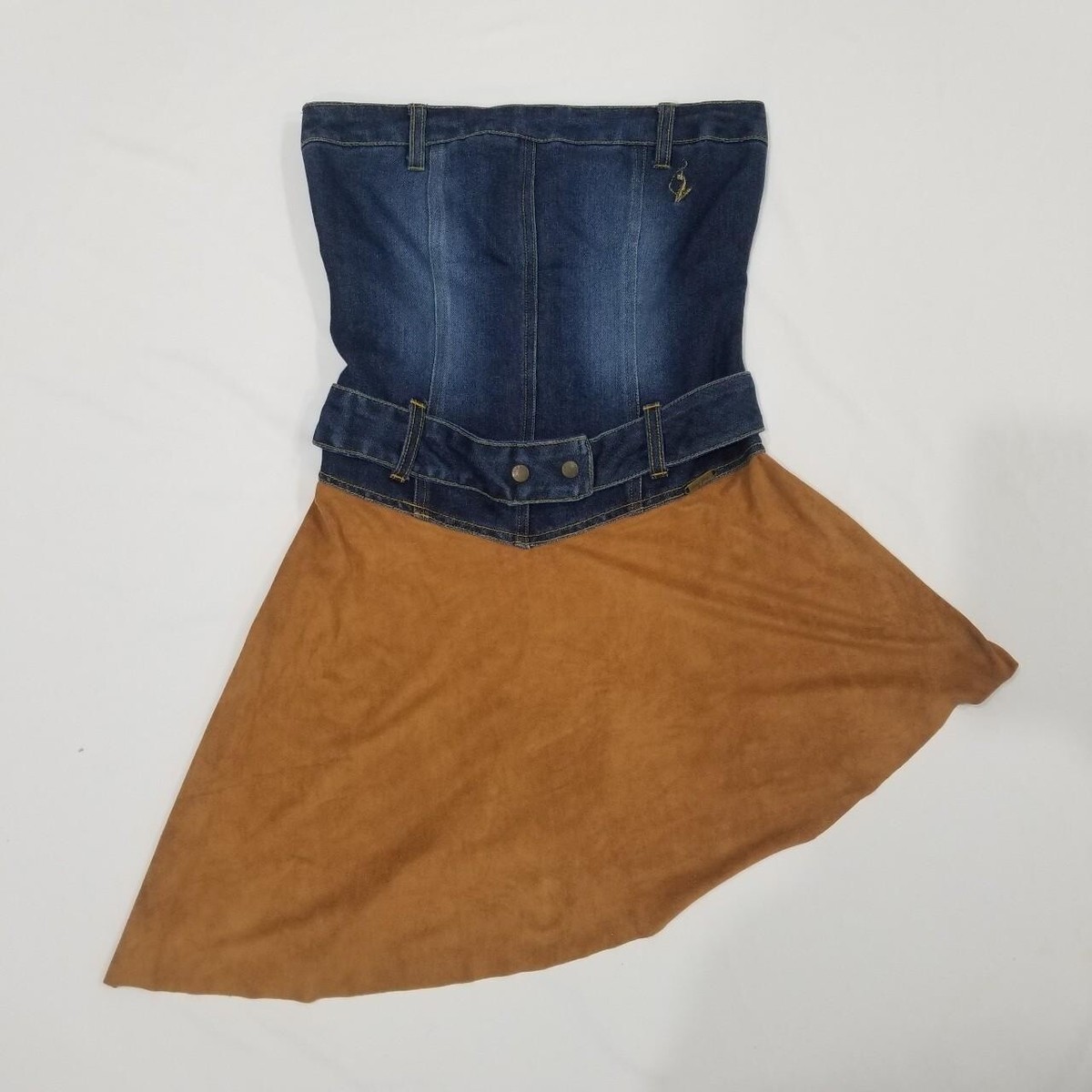 RARE Y2k 90s Vintage Baby Phat Jean Denim Belted Dress Mini XS Small | eBay