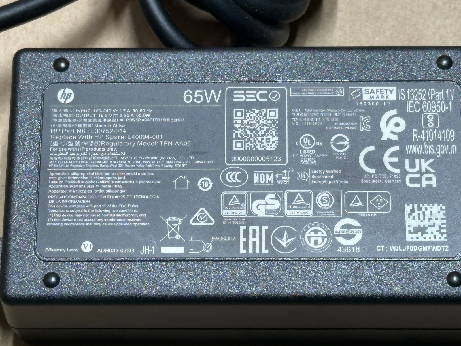 12x Pack Lot Genuine HP Laptop Power Supply 65W Charger L39752014