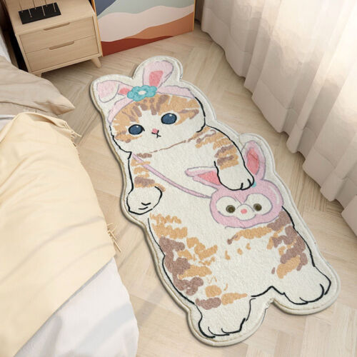 Cartoon Cat Kitty Large Kid Anti Slip Bedroom Living Floor Lounge Carpet Rug Mat - Picture 4 of 14