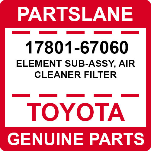 TOYOTA 1780167060 Air filter cross reference