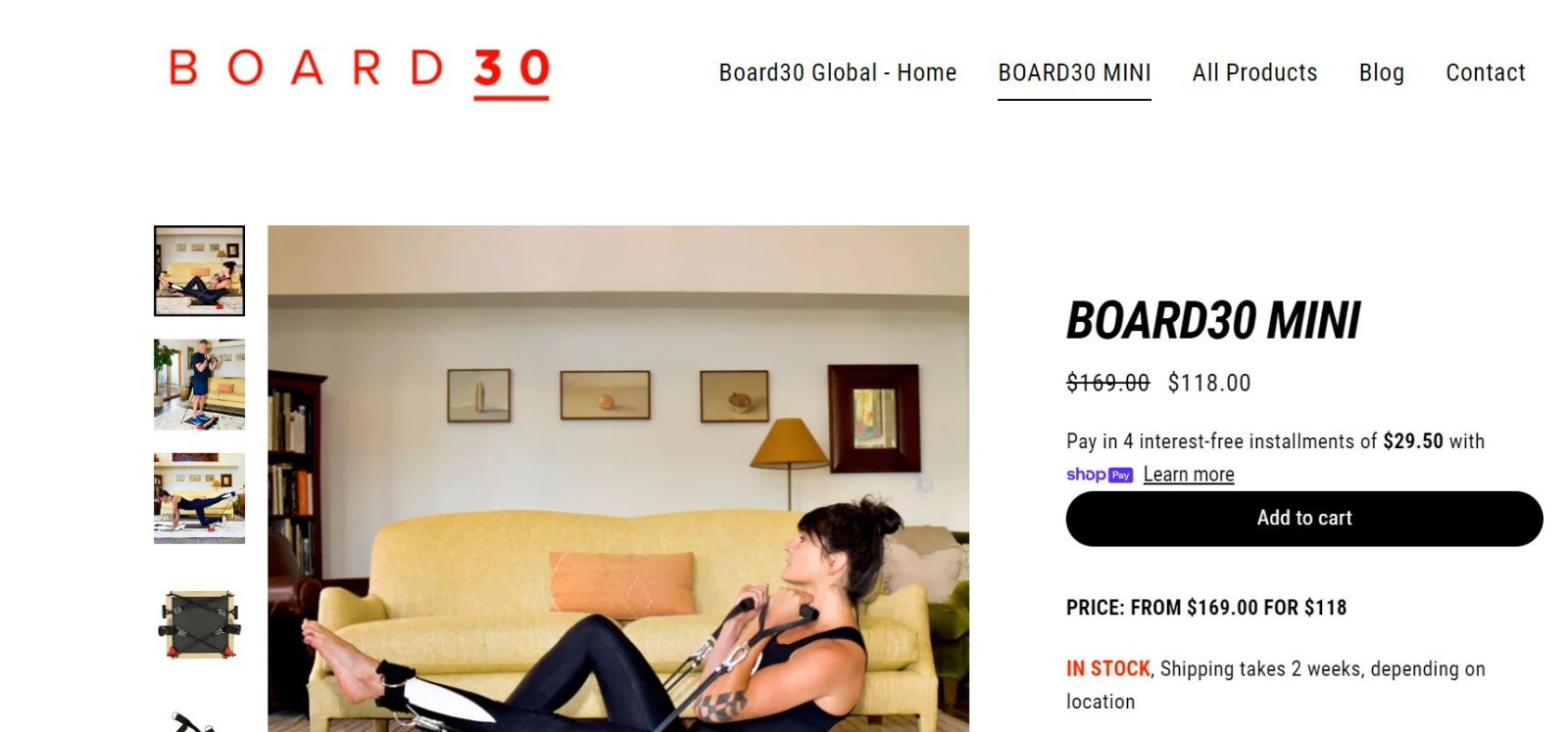 BOARD30 Mini Fitness Studio, Resistance Bands Full-Body Workout Gym System