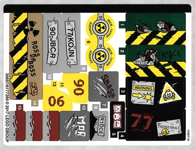 LEGO 76078stk01 AVENGERS HULK Sticker Sheet for Set 76078 - (30697/6177200)