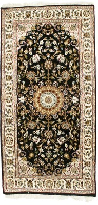 2X4 ft Handmade Indo-Nain Floral Classic Wool Rug Small Oriental Decor Carpet