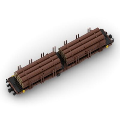 4-axle Stake Wagon with Tree Trunks 824 teile für 14+ Jahre und älter MOC-132919