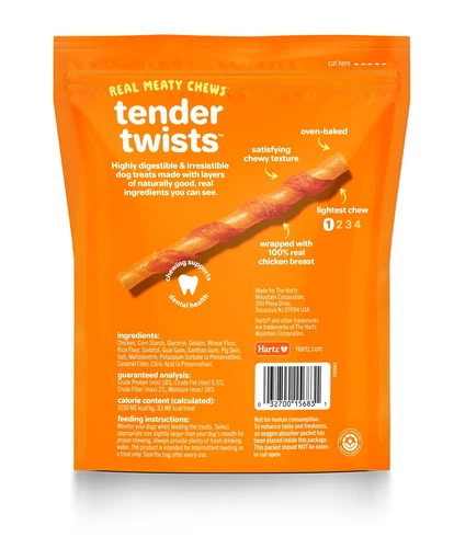 (3 pack) Hartz Oinkies Treats with Rawhide-Free Chicken Flavor for Dogs, 13.3oz - Picture 2 of 5