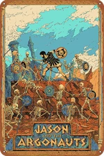 Jason and the Argonauts Poster Retro Vintage Tin Metal Signs Home Décor 8x12 