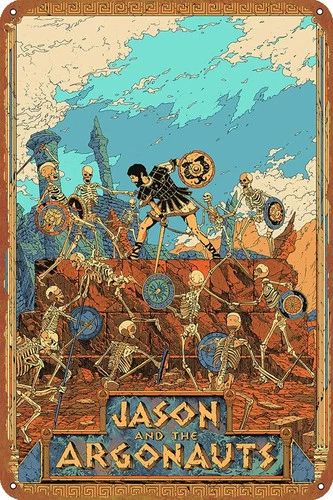 Jason and the Argonauts Poster Retro Vintage Tin Metal Signs Home Décor 8x12