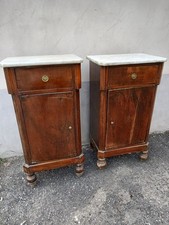 2 COMODINI SIMILI STILE IMPERO MA EPOCA 1940 EMILIA - PIANI MARMO - DA RESTAURAR
