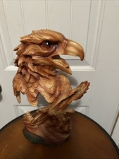 American Pride Bald Eagle Bust Statue 11.75"H Faux Wood Soaring Eagle