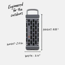 TurtleBox Ranger Loud! Outdoor Portable Bluetooth 5.4 Waterproof Gray Speaker